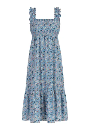 Mymo midi-jurk Dames Blauw Veelkleurig