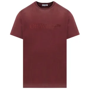 Gebroken wit gewassen slim-fit gepureerd pompoen-T-shirt
