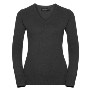 Russell Collection Dames/Dames Marl V Hals Sweatshirt (Houtskool)