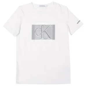 Boy’s Calvin Klein Infant Organic Cotton Logo T-Shirt in White