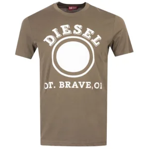 Diesel 1976 Varsity-logo klimopgroen T-shirt