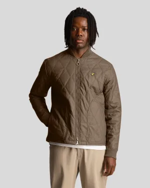 Lyle & Scott Linden kaki kort lichtgewicht jack met merknaam