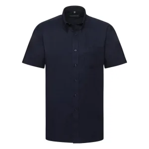 Russell Collectie Heren Korte Mouw Easy Care Oxford Shirt (Heldere marine)