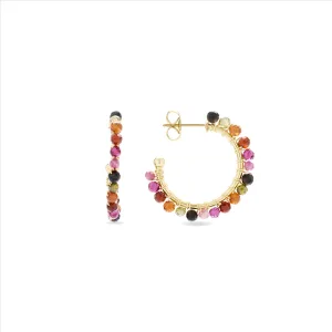 Luxenter oorbellen, Aiel gemaakt in 18 kt. geel goud.