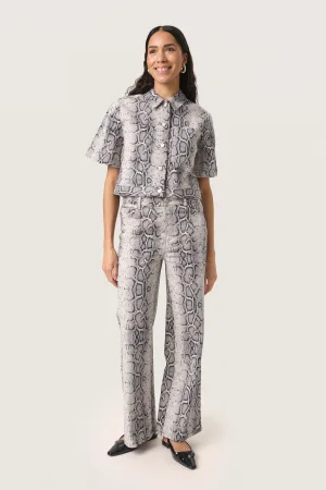 Pants Suiting Regular fit Grey Snake Print