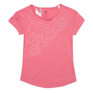 Girl’s adidas Junior Essentials Logo T-Shirt in Rose