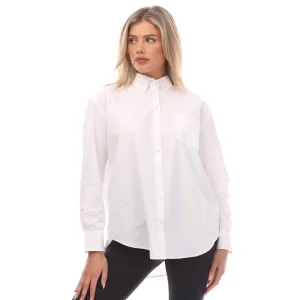 Gant Relaxed Fit Luxe Poplin Overhemd voor dames in Wit
