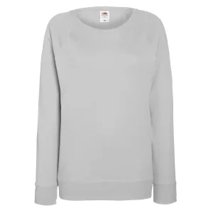 Fruit OF The Loom Dames Getailleerd lichtgewicht raglan sweatshirt (240 GSM) (Heather Grijs)