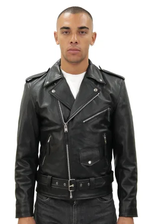 Heren leren bikerjack met franjes – Tokyo
