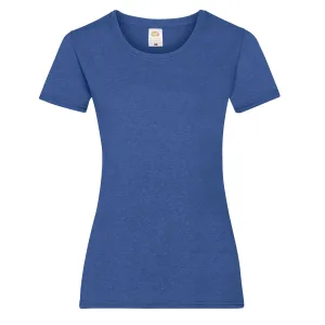 Fruit of the Loom Dames/vrouwen Lady-Fit Valueweight Short Sleeve T-Shirt (Pak van 5) (Retro Heather Royal)
