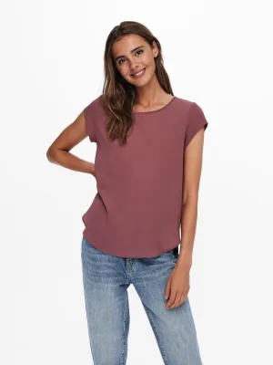 Only Blouse met korte mouwen ONLVIC S/S SOLID TOP NOOS PTM