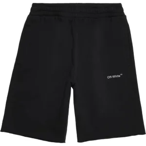Gebroken witte Diag Outline zwarte sweatshort