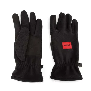 Accessories Hugo Red Logo Label Fleece Gloves in Black