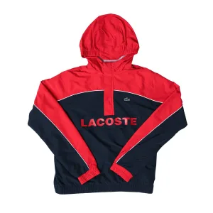 Lacoste Junior Waterafstotend Windjack voor jongens in marineblauwrood