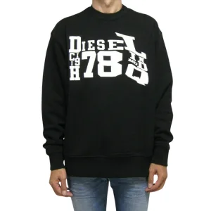 Diesel Distorted Logo Zwarte Sweatshirt