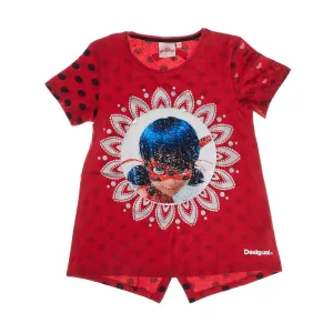 Lieveheersbeestje omkeerbaar pailletten t-shirt korte mouw 19SGTKXA meisje