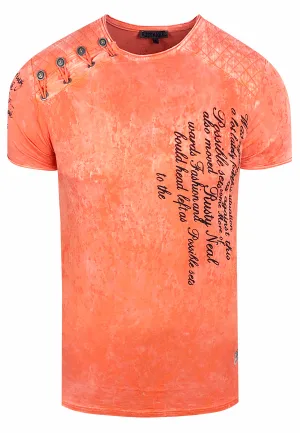 T-shirt met prints, gewassen met zuur