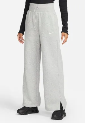 Nike Dames Phoenix Fleece Joggers met wijde pijpen in Grijs