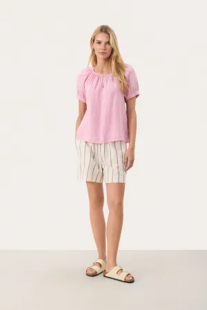 Blouse met korte mouwen Regular fit Pink Nectar