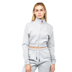 Crosshatch Dames/Dames Milwalk Crop Hoodie met rits (Grijze Mergel)