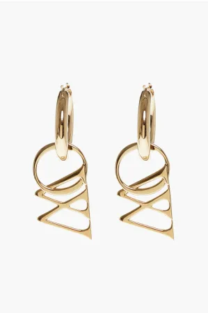 Oorbellen met gouden effect en hanger van messing