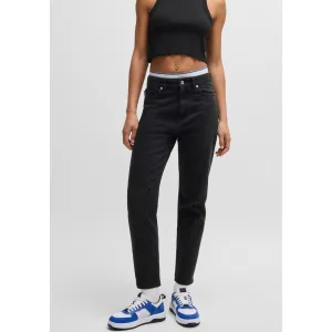 HUGO Blue Mom jeans Noe Straight fit jeans met hoge taille