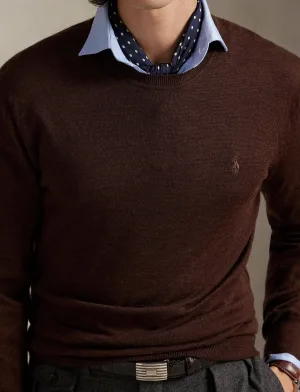 POLO Ralph Lauren wollen trui fijn gebreid donkerbruin