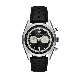 Emporio Armani  – heren horloge – zilverkleurig met  band