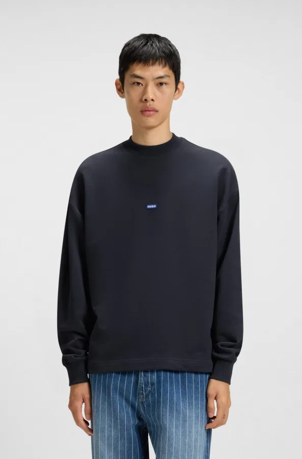 HUGO Blue Sweatshirt Nedro met logo-patch