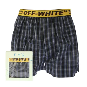 Herenboxershort Off White Classic Industrial geruit in blauw