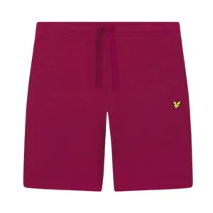 Rijke bordeauxrode sweatshort met merklogo van Lyle & Scott