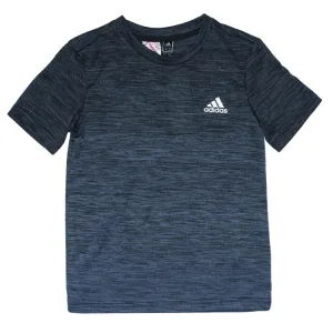 Boy’s adidas Junior AEROREADY Gradient T-Shirt in black blue