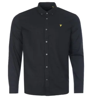 Lyle & Scott Black Long Sleeved Cotton Linen Shirt
