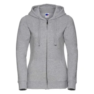 Russell Dames/Dames Authentic Full Zip Hoodie (Licht Oxford Grijs)