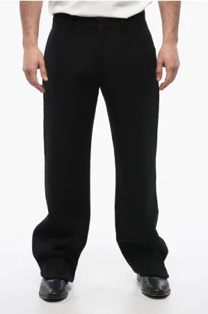 Wollen rechte broek in zwart