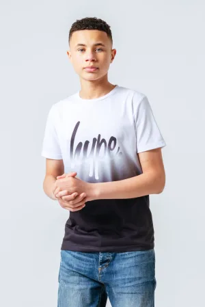 Hype Junior Mono Fade T-shirt voor jongens in wit zwart