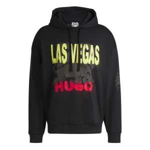 Heren Hugo Las Vegas Special Artwork Hoodie in Zwart