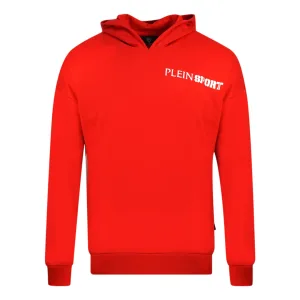 Plein Sport Block-logo op de borst Rode hoodie