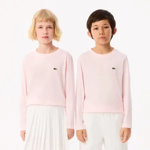 Jongens Lacoste Juniors T-shirt met lange mouwen in Roze