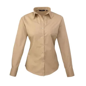 Premier Dames/Dames Shirt Met Lange Mouwen (Khaki)