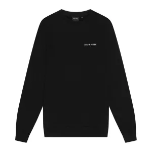 Heren Lyle And Scott Geborduurd Crewneck Sweatshirt in Zwart-Wit