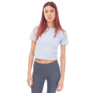 Dames Hugo Delanor Cropped Slim-Fit T-shirt in paars