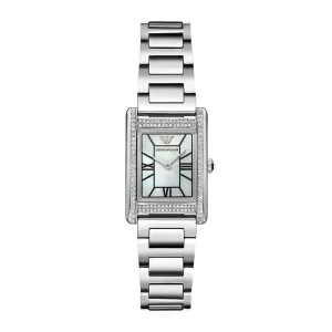Emporio Armani  – dames horloge – zilverkleurig met  band