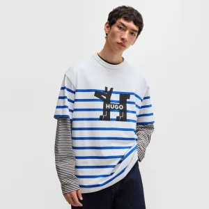 Men’s Hugo Nolastripe Dog Logo T-Shirt in White
