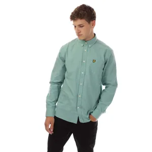 Herenhemd Lyle And Scott Katoen Linnen Button Down in Turquoise