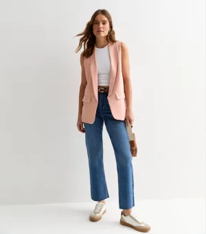 Roze Getailleerde Longline Waistcoat