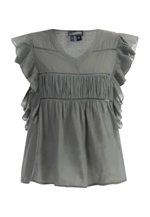 Dreimaster Blouse shirt Dames olijf