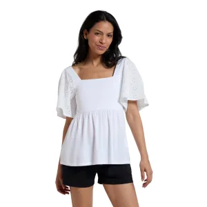 Mountain Warehouse Dames/Dames Verona Broderie Mouwtop (Wit)