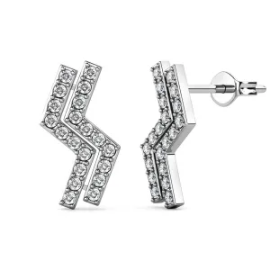 Brontide oorbellen – zilver en kristal