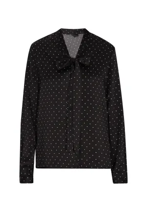 Dreimaster Blouse Dames Zwart gestippeld